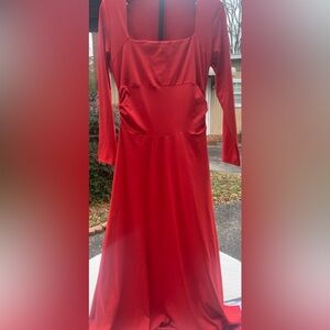 Elegant Red Maxi Dress